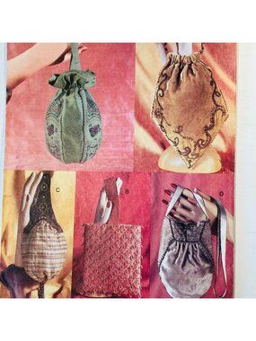Vogue Accessories 7252 Beaded Bags Sewing Pattern Five Styles Uncut FF